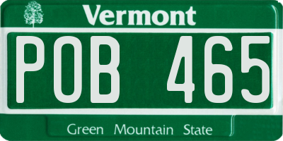VT license plate POB465