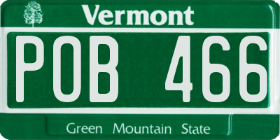 VT license plate POB466
