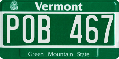VT license plate POB467