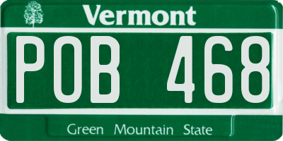 VT license plate POB468