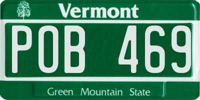 VT license plate POB469