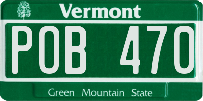 VT license plate POB470