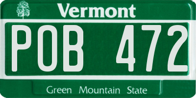 VT license plate POB472