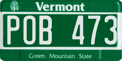 VT license plate POB473