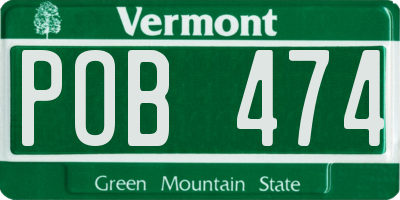 VT license plate POB474