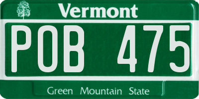 VT license plate POB475