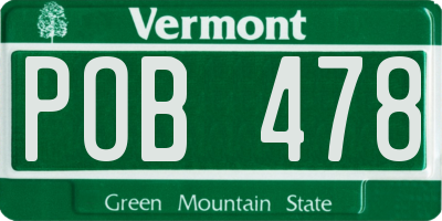 VT license plate POB478