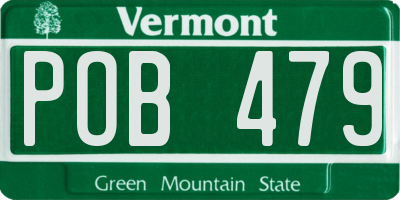 VT license plate POB479