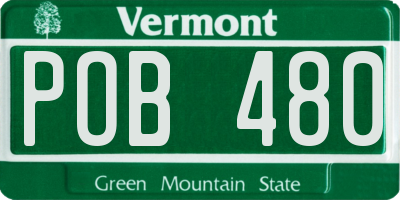 VT license plate POB480