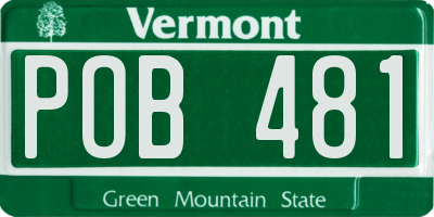 VT license plate POB481