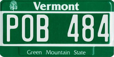 VT license plate POB484