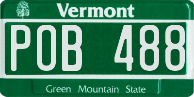 VT license plate POB488