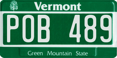 VT license plate POB489