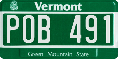 VT license plate POB491