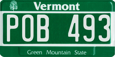 VT license plate POB493