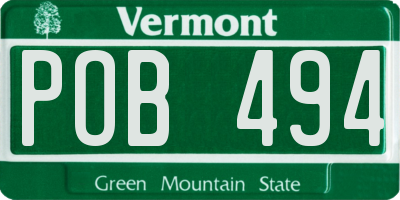 VT license plate POB494