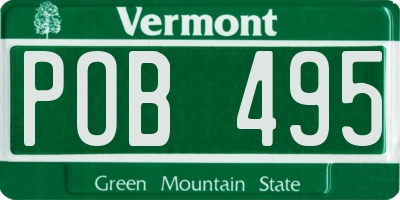 VT license plate POB495