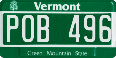 VT license plate POB496