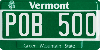 VT license plate POB500