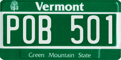VT license plate POB501