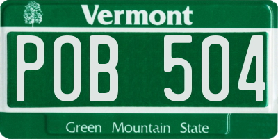 VT license plate POB504
