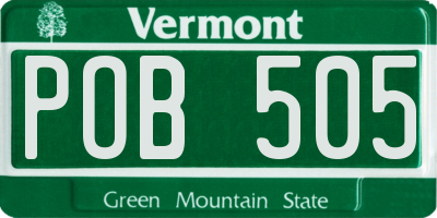 VT license plate POB505