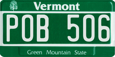 VT license plate POB506
