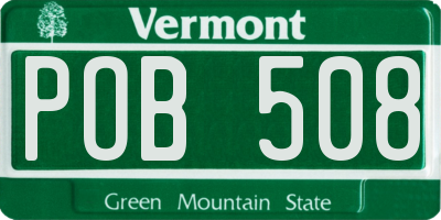 VT license plate POB508