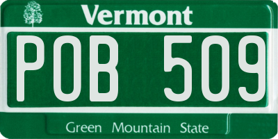 VT license plate POB509