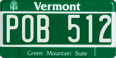 VT license plate POB512