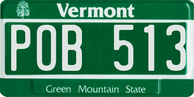 VT license plate POB513