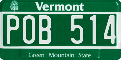 VT license plate POB514