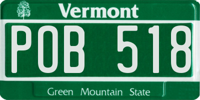 VT license plate POB518