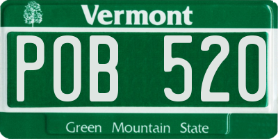 VT license plate POB520