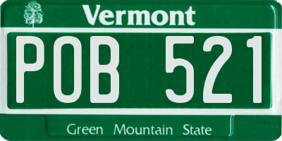 VT license plate POB521