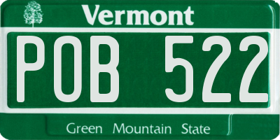 VT license plate POB522