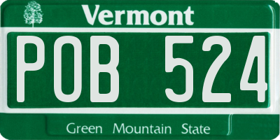 VT license plate POB524