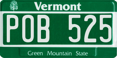 VT license plate POB525