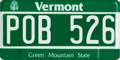 VT license plate POB526