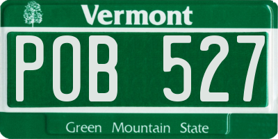 VT license plate POB527