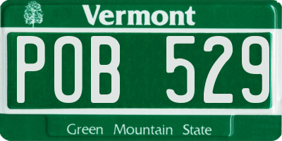 VT license plate POB529