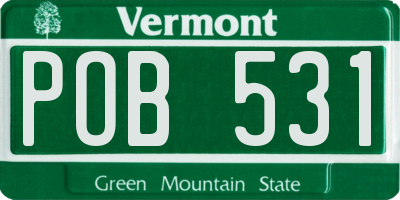 VT license plate POB531