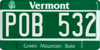 VT license plate POB532