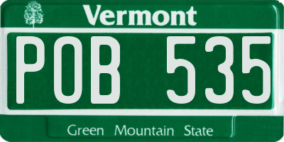 VT license plate POB535