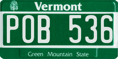 VT license plate POB536