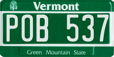 VT license plate POB537