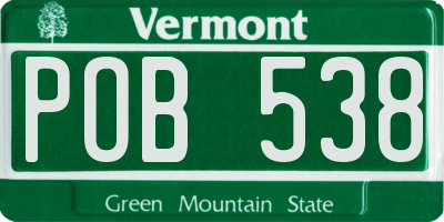 VT license plate POB538
