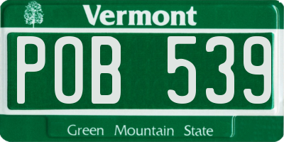 VT license plate POB539