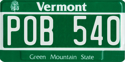VT license plate POB540