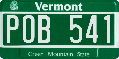VT license plate POB541